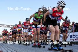 01.08.2024, Sandnes, Norway (NOR): Magni Smedas (NOR), Margrethe Bergane (NOR), Nadine Faehndrich (SUI), Caterina Ganz (ITA), (l-r) - BLINK24 Festival Cross-Country - Sandnes (NOR). www.nordicfocus.com. © Nordnes/NordicFocus. Every downloaded picture is fee-liable.