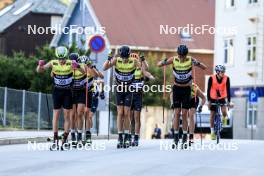 01.08.2024, Sandnes, Norway (NOR): Brage Bjerkeli (NOR), Even Broberg (NOR), Storm Haugenes Pedersen (NOR), (l-r) - BLINK24 Festival Cross-Country - Sandnes (NOR). www.nordicfocus.com. © Manzoni/NordicFocus. Every downloaded picture is fee-liable.