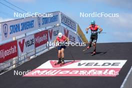 02.08.2024, Sandnes, Norway (NOR): Lukas Mrkonjic (AUT), Ugo Zanellato (FRA), (l-r) - BLINK24 Festival Cross-Country - Sandnes (NOR). www.nordicfocus.com. © Nordnes/NordicFocus. Every downloaded picture is fee-liable.