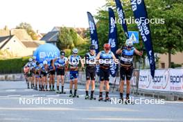 01.08.2024, Sandnes, Norway (NOR): Davide Graz (ITA), Elia Barp (ITA), Kasper Andersson Herland (NOR), (l-r) - BLINK24 Festival Cross-Country - Sandnes (NOR). www.nordicfocus.com. © Manzoni/NordicFocus. Every downloaded picture is fee-liable.