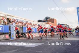 02.08.2024, Sandnes, Norway (NOR): Paal Golberg (NOR), Harald Østberg  Amundsen (NOR), Andrew  Musgrave (GBR), Erik  Valnes (NOR), (l-r)  - BLINK24 Festival Cross-Country - Sandnes (NOR). www.nordicfocus.com. © Nordnes/NordicFocus. Every downloaded picture is fee-liable.