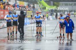 03.08.2024, Sandnes, Norway (NOR): Einar Hedegart (NOR), Aron Aakre Rysstad (NOR), Federico Pellegrino (ITA), Haavard Solaas Taugboel (NOR),  (l-r) - BLINK24 Festival Cross-Country - Sandnes (NOR). www.nordicfocus.com. © Manzoni/NordicFocus. Every downloaded picture is fee-liable.