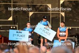 01.08.2024, Sandnes, Norway (NOR): Eirik Sverdrup Augdal (NOR), Andrew Musgrave (GBR), Thomas Joly (FRA), (l-r) - BLINK24 Festival Cross-Country - Sandnes (NOR). www.nordicfocus.com. © Manzoni/NordicFocus. Every downloaded picture is fee-liable.