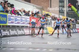 03.08.2024, Sandnes, Norway (NOR): Lukas Mrkonjic (AUT), Federico Pellegrino (ITA), Elia Barp (ITA), Victor Cullet (FRA), (l-r) - BLINK24 Festival Cross-Country - Sandnes (NOR). www.nordicfocus.com. © Nordnes/NordicFocus. Every downloaded picture is fee-liable.