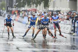 03.08.2024, Sandnes, Norway (NOR): Einar Hedegart (NOR), James Matthieu Clugnet (GBR), Lucas Chanavat (FRA), Aron Aakre Rysstad (NOR), Haavard Solaas Taugboel (NOR), (l-r) - BLINK24 Festival Cross-Country - Sandnes (NOR). www.nordicfocus.com. © Manzoni/NordicFocus. Every downloaded picture is fee-liable.