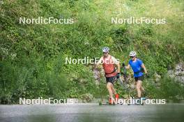 10.07.2024, Lavaze, Italy (ITA): Cyril Faehndrich (SUI), Nadine Faehndrich (SUI), (l-r)  - Cross-Country summer training, Lavaze (ITA). www.nordicfocus.com. © Vanzetta/NordicFocus. Every downloaded picture is fee-liable.