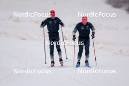 22.06.2024, Les Diablerets, Switzerland (SUI): Beda Klee (SUI), Valerio Grond (SUI), (l-r) - Cross-Country summer training on the Glacier 3000, Les Diablerets (SUI). www.nordicfocus.com. © Manzoni/NordicFocus. Every downloaded picture is fee-liable.