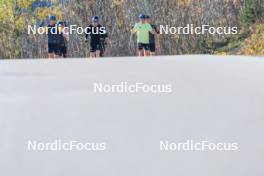 12.10.2024, Ramsau am Dachstein, Austria (AUT): Anian Sossau (GER), Albert Kuchler (GER), Lucas Boegl (GER), (l-r) - Cross-Country summer training, Ramsau am Dachstein (AUT). www.nordicfocus.com. © Manzoni/NordicFocus. Every downloaded picture is fee-liable.