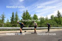 21.06.2024, Les Diablerets, Switzerland (SUI): Antonin Savary (SUI), Nicola Wigger (SUI), Fabrizio Albasini (SUI), (l-r) - Cross-Country summer training, Les Diablerets (SUI). www.nordicfocus.com. © Manzoni/NordicFocus. Every downloaded picture is fee-liable.