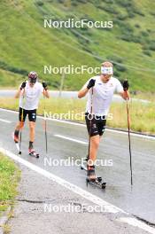 14.08.2024, Ulrichen, Switzerland (SUI): Tom Emilio Wagner (GER), Jan-Friedrich Doerks (GER), (l-r) - Cross-Country summer training, Ulrichen (SUI). www.nordicfocus.com. © Manzoni/NordicFocus. Every downloaded picture is fee-liable.