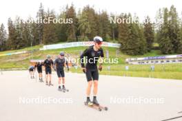 28.05.2024, Lenzerheide, Switzerland (SUI): Jon-Fadri Nufer (SUI), Silvan Hauser (SUI), Noe Naeff (SUI), (l-r) - Cross-Country training, Lenzerheide (SUI). www.nordicfocus.com. © Manzoni/NordicFocus. Every downloaded picture is fee-liable.