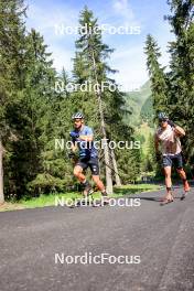 15.08.2024, Ulrichen, Switzerland (SUI): Jan-Friedrich Doerks (GER), Janosch Brugger (GER), (l-r) - Cross-Country summer training, Ulrichen (SUI). www.nordicfocus.com. © Manzoni/NordicFocus. Every downloaded picture is fee-liable.