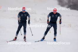 22.06.2024, Les Diablerets, Switzerland (SUI): Beda Klee (SUI), Valerio Grond (SUI), (l-r) - Cross-Country summer training on the Glacier 3000, Les Diablerets (SUI). www.nordicfocus.com. © Manzoni/NordicFocus. Every downloaded picture is fee-liable.