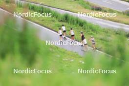 14.08.2024, Ulrichen, Switzerland (SUI): Lisa Lohmann (GER), Katherine Sauerbrey (GER), Laura Gimmler (GER), Sofie Krehl (GER), Helen Hoffmann (GER), Pia Fink (GER), (l-r) - Cross-Country summer training, Ulrichen (SUI). www.nordicfocus.com. © Manzoni/NordicFocus. Every downloaded picture is fee-liable.