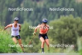 15.08.2024, Ulrichen, Switzerland (SUI): Laura Gimmler (GER), Katharina Hennig (GER), (l-r) - Cross-Country summer training, Ulrichen (SUI). www.nordicfocus.com. © Manzoni/NordicFocus. Every downloaded picture is fee-liable.