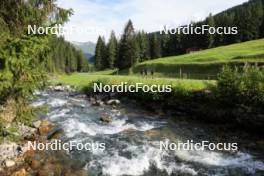 07.08.2024, Lenzerheide, Switzerland (SUI): Valerio Grond (SUI), Beda Klee (SUI), Nicola Wigger (SUI), (l-r) - Cross-Country summer training, Lenzerheide (SUI). www.nordicfocus.com. © Manzoni/NordicFocus. Every downloaded picture is fee-liable.