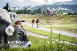 09.07.2024, Lavaze, Italy (ITA): Nadine Faehndrich (SUI), Nicole Monsorno (ITA), (l-r)  - Cross-Country summer training, Lavaze (ITA). www.nordicfocus.com. © Vanzetta/NordicFocus. Every downloaded picture is fee-liable.