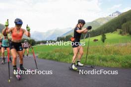 15.08.2024, Ulrichen, Switzerland (SUI): Katharina Hennig (GER), Helen Hoffmann (GER), (l-r) - Cross-Country summer training, Ulrichen (SUI). www.nordicfocus.com. © Manzoni/NordicFocus. Every downloaded picture is fee-liable.