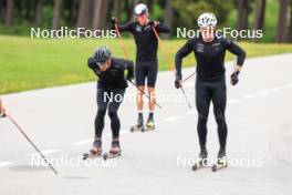 28.05.2024, Lenzerheide, Switzerland (SUI): Jason Rueesch (SUI), Janik Riebli (SUI), (l-r) - Cross-Country training, Lenzerheide (SUI). www.nordicfocus.com. © Manzoni/NordicFocus. Every downloaded picture is fee-liable.