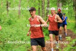 21.06.2024, Les Diablerets, Switzerland (SUI): Antonin Savary (SUI), Ilan Pittier (SUI), (l-r) - Cross-Country summer training, Les Diablerets (SUI). www.nordicfocus.com. © Manzoni/NordicFocus. Every downloaded picture is fee-liable.