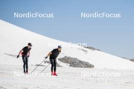 19.06.2024, Tignes, France (FRA): Mathis Desloges (FRA), Jules Chappaz (FRA), (l-r) - Cross-Country summer training, Tignes (FRA). www.nordicfocus.com. © Authamayou/NordicFocus. Every downloaded picture is fee-liable.