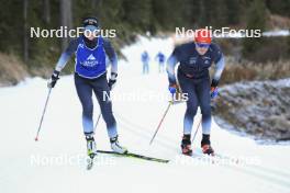 07.11.2024, Davos, Switzerland (SUI): Lea Fischer (SUI), Roman Alder (SUI), (l-r) - Cross-Country training, snowfarming track, Davos (SUI). www.nordicfocus.com. © Manzoni/NordicFocus. Every downloaded picture is fee-liable.