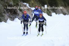 07.11.2024, Davos, Switzerland (SUI): Antonin Savary (SUI), Anja Weber (SUI), (l-r) - Cross-Country training, snowfarming track, Davos (SUI). www.nordicfocus.com. © Manzoni/NordicFocus. Every downloaded picture is fee-liable.