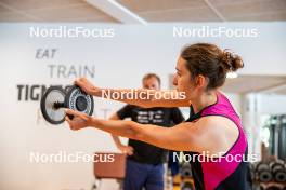 18.06.2024, Tignes, France (FRA): Delphine Claudel (FRA) - Cross-Country summer training, Tignes (FRA). www.nordicfocus.com. © Authamayou/NordicFocus. Every downloaded picture is fee-liable.