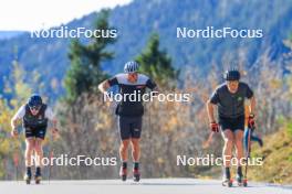 12.10.2024, Ramsau am Dachstein, Austria (AUT): Luca Petzold (GER), Paul Graef (GER), Alexander Brandner (GER), (l-r) - Cross-Country summer training, Ramsau am Dachstein (AUT). www.nordicfocus.com. © Manzoni/NordicFocus. Every downloaded picture is fee-liable.