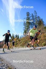 12.10.2024, Ramsau am Dachstein, Austria (AUT): Albert Kuchler (GER), Lucas Boegl (GER), Alexander Brandner (GER), (l-r) - Cross-Country summer training, Ramsau am Dachstein (AUT). www.nordicfocus.com. © Manzoni/NordicFocus. Every downloaded picture is fee-liable.