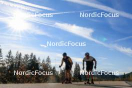 12.10.2024, Ramsau am Dachstein, Austria (AUT): Anian Sossau (GER), Paul Graef (GER), (l-r) - Cross-Country summer training, Ramsau am Dachstein (AUT). www.nordicfocus.com. © Manzoni/NordicFocus. Every downloaded picture is fee-liable.