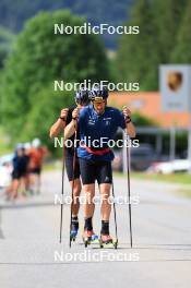 20.06.2024, Les Diablerets, Switzerland (SUI): Roman Schaad (SUI), Jonas Baumann (SUI), (l-r) - Cross-Country summer training, Les Diablerets (SUI). www.nordicfocus.com. © Manzoni/NordicFocus. Every downloaded picture is fee-liable.