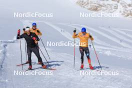 12.10.2024, Ramsau am Dachstein, Austria (AUT): Paul Graef (GER), Anian Sossau (GER), Lucas Boegl (GER), (l-r) - Cross-Country summer training, Dachsteinglacier, Ramsau am Dachstein (AUT). www.nordicfocus.com. © Manzoni/NordicFocus. Every downloaded picture is fee-liable.