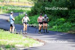 15.08.2024, Ulrichen, Switzerland (SUI): Lisa Lohmann (GER), Katherine Sauerbrey (GER), Coletta Rydzek (GER), (l-r) - Cross-Country summer training, Ulrichen (SUI). www.nordicfocus.com. © Manzoni/NordicFocus. Every downloaded picture is fee-liable.