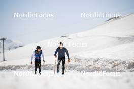 19.06.2024, Tignes, France (FRA): Jules Lapierre (FRA), Théo Schely (FRA), (l-r) - Cross-Country summer training, Tignes (FRA). www.nordicfocus.com. © Authamayou/NordicFocus. Every downloaded picture is fee-liable.