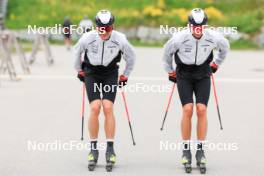 28.05.2024, Lenzerheide, Switzerland (SUI): Isai Naeff (SUI), Noe Naeff (SUI), (l-r) - Cross-Country training, Lenzerheide (SUI). www.nordicfocus.com. © Manzoni/NordicFocus. Every downloaded picture is fee-liable.