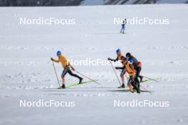 14.10.2024, Ramsau am Dachstein, Austria (AUT): Albert Kuchler (GER), Anian Sossau (GER), Luca Petzold (GER), Alexander Brandner (GER), (l-r) - Cross-Country summer training, Dachsteinglacier, Ramsau am Dachstein (AUT). www.nordicfocus.com. © Manzoni/NordicFocus. Every downloaded picture is fee-liable.