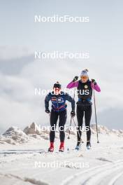 19.06.2024, Tignes, France (FRA): Mélissa Gal (FRA), Delphine Claudel (FRA), (l-r) - Cross-Country summer training, Tignes (FRA). www.nordicfocus.com. © Authamayou/NordicFocus. Every downloaded picture is fee-liable.