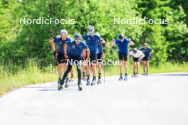 21.06.2024, Les Diablerets, Switzerland (SUI): Fabrizio Albasini (SUI), Janik Riebli (SUI), Antonin Savary (SUI), Beda Klee (SUI), Valerio Grond (SUI), Jason Rueesch (SUI), Ilan Pittier (SUI), Erwan Kaeser (SUI), Nicola Wigger (SUI), Jonas Baumann (SUI), (l-r) - Cross-Country summer training, Les Diablerets (SUI). www.nordicfocus.com. © Manzoni/NordicFocus. Every downloaded picture is fee-liable.