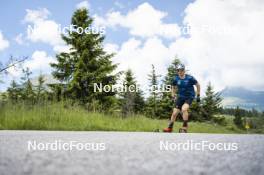 09.07.2024, Lavaze, Italy (ITA): Cyril Faehndrich (SUI) - Cross-Country summer training, Lavaze (ITA). www.nordicfocus.com. © Vanzetta/NordicFocus. Every downloaded picture is fee-liable.