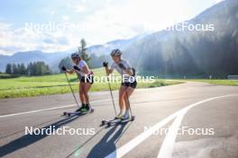 14.08.2024, Ulrichen, Switzerland (SUI): Coletta Rydzek (GER), Lena Keck (GER), (l-r) - Cross-Country summer training, Ulrichen (SUI). www.nordicfocus.com. © Manzoni/NordicFocus. Every downloaded picture is fee-liable.