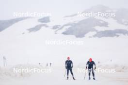 22.06.2024, Les Diablerets, Switzerland (SUI): Beda Klee (SUI), Valerio Grond (SUI), (l-r) - Cross-Country summer training on the Glacier 3000, Les Diablerets (SUI). www.nordicfocus.com. © Manzoni/NordicFocus. Every downloaded picture is fee-liable.