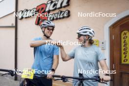 09.07.2024, Lavaze, Italy (ITA): Cyril Faehndrich (SUI), Nadine Faehndrich (SUI), (l-r)  - Cross-Country summer training, Lavaze (ITA). www.nordicfocus.com. © Vanzetta/NordicFocus. Every downloaded picture is fee-liable.