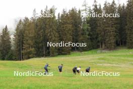 28.05.2024, Lenzerheide, Switzerland (SUI): Marco Isenschmid (SUI), Silvan Hauser (SUI), Jon-Fadri Nufer (SUI), Nicola Wigger (SUI), Isai Naeff (SUI), (l-r) - Cross-Country training, Lenzerheide (SUI). www.nordicfocus.com. © Manzoni/NordicFocus. Every downloaded picture is fee-liable.