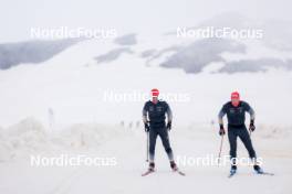 22.06.2024, Les Diablerets, Switzerland (SUI): Beda Klee (SUI), Valerio Grond (SUI), (l-r) - Cross-Country summer training on the Glacier 3000, Les Diablerets (SUI). www.nordicfocus.com. © Manzoni/NordicFocus. Every downloaded picture is fee-liable.