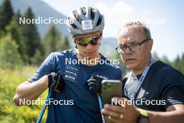 09.07.2024, Lavaze, Italy (ITA): Cyril Faehndrich (SUI), Ivan Hudac (CZE), (l-r)  - Cross-Country summer training, Lavaze (ITA). www.nordicfocus.com. © Vanzetta/NordicFocus. Every downloaded picture is fee-liable.