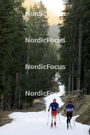 06.11.2024, Davos, Switzerland (SUI): Nicola Wigger (SUI), Valerio Leccardi (SUI), (l-r) - Cross-Country training, snowfarming track, Davos (SUI). www.nordicfocus.com. © Manzoni/NordicFocus. Every downloaded picture is fee-liable.