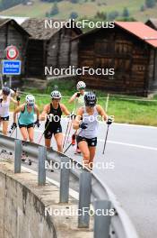 14.08.2024, Ulrichen, Switzerland (SUI): Pia Fink (GER), Sofie Krehl (GER), Victoria Carl (GER), Laura Gimmler (GER), (l-r) - Cross-Country summer training, Ulrichen (SUI). www.nordicfocus.com. © Manzoni/NordicFocus. Every downloaded picture is fee-liable.