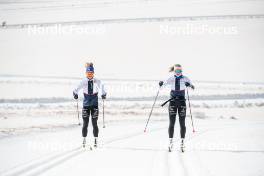 18.06.2024, Tignes, France (FRA): Flora Dolci (FRA), Léna Quintin (FRA), (l-r) - Cross-Country summer training, Tignes (FRA). www.nordicfocus.com. © Authamayou/NordicFocus. Every downloaded picture is fee-liable.