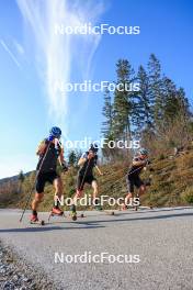 12.10.2024, Ramsau am Dachstein, Austria (AUT): Anian Sossau (GER), Luca Petzold (GER), Paul Graef (GER), (l-r) - Cross-Country summer training, Ramsau am Dachstein (AUT). www.nordicfocus.com. © Manzoni/NordicFocus. Every downloaded picture is fee-liable.